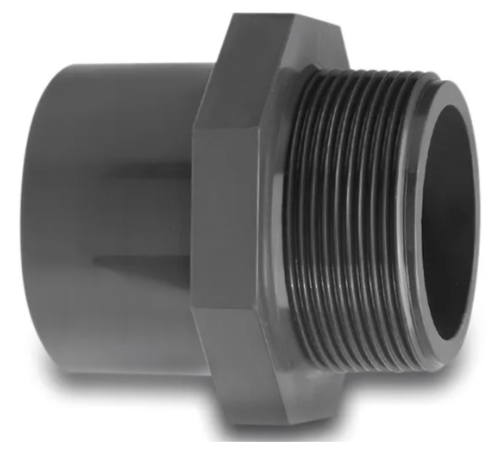 63mm - 2" Yhdistäjä, uros - 63mm PVC-osat - 300199002 - 1