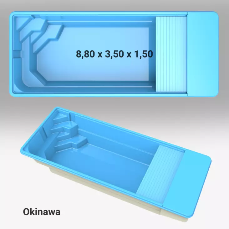 Uima-allaspaketti Okinawa lamellikate - Lasikuituiset uima-altaat - 160606 - 1