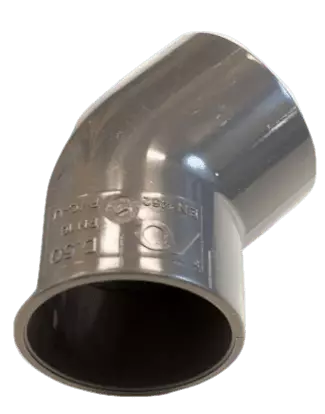 45 asteen kulma, 63mm - 63mm PVC-osat - 20603037 - 1